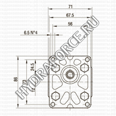 ALP1 шестерёнчатый насос первой группы (1,4 см3 - 13,8 см3), фланец Ø = 30 мм, 73x56 мм (Marzocchi Pompe, Италия)